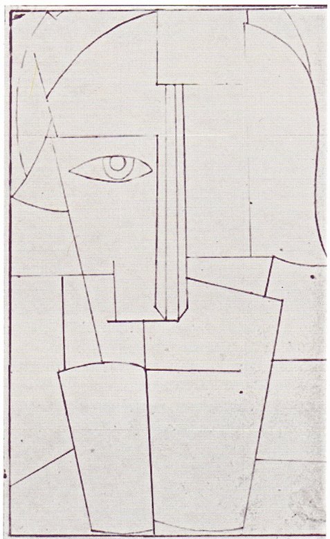 Эскиз к портрету Ивана Клюна. Около 1911. Бумага, карандаш. 15,2×9,2 см. Собрание Льва Нуссберга, США