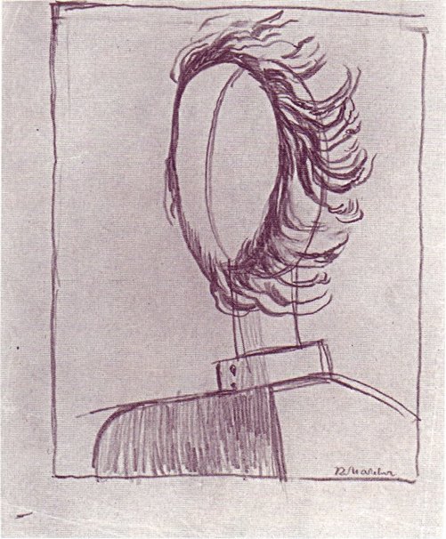 Мужская голова. Около 1932. Бумага, карандаш. 21,3×18,1 см. Собрание Льва Нуссберга, США