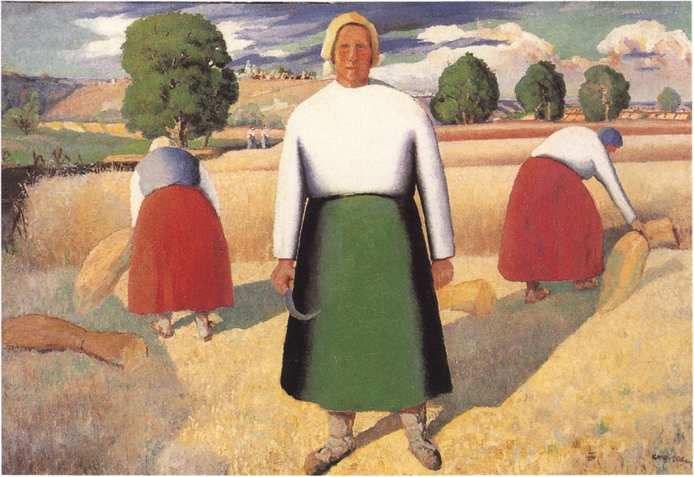 Жницы. Ок. 1930 Дерево, масло. 71×103,2 см. Санкт-Петербург, Государственный Русский музей Жницы. Ок. 1930 Дерево, масло. 71×103,2 см. Санкт-Петербург, Государственный Русский музей