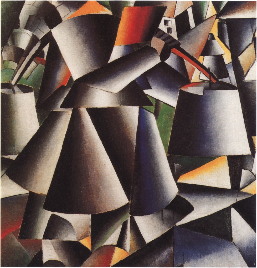 Женщина с ведрами. Динамическая декомпозиция Крестьянки с ведрами. 1912. Холст, масло. 80,3×80,3 см. Нью-Йорк, Музей современного искусства Женщина с ведрами. Динамическая декомпозиция Крестьянки с ведрами. 1912. Холст, масло. 80,3×80,3 см. Нью-Йорк, Музей современного искусства