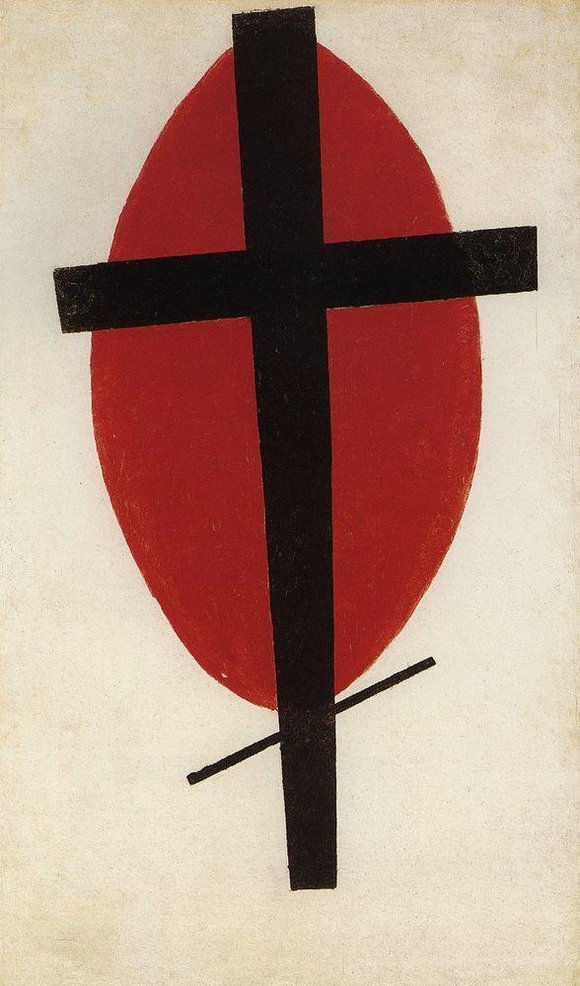 Каземир Малевич :: Черный крест на красном овале (1927)