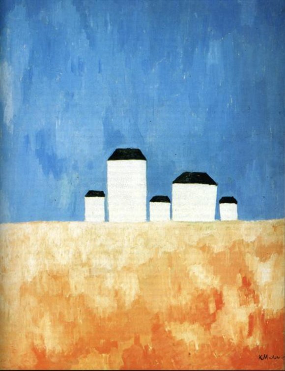 Каземир Малевич :: Пейзаж с пятью домами (1932)