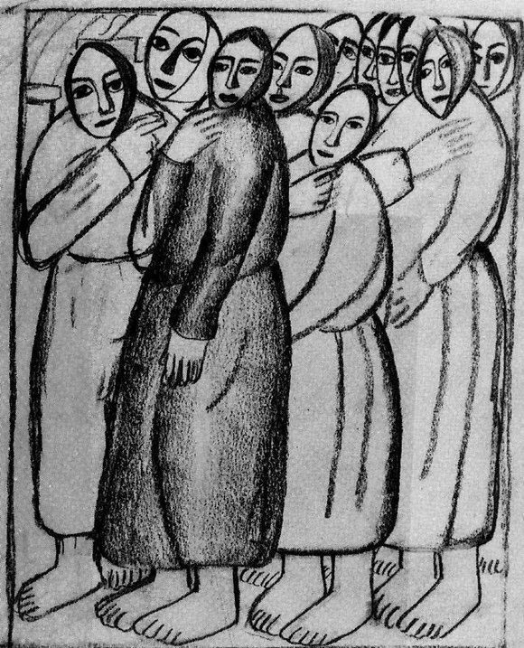 Каземир Малевич :: Крестьянки в церкви (1912)