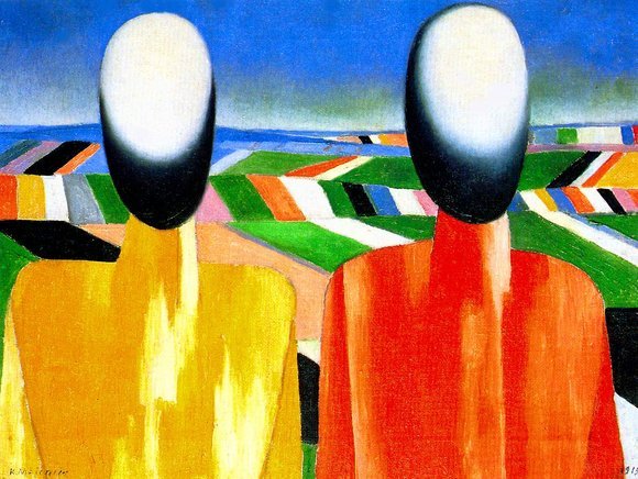 Каземир Малевич :: Два крестьянина на фоне полей  (1930)