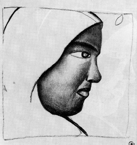 Каземир Малевич :: Woman s Head in Profile (1912)