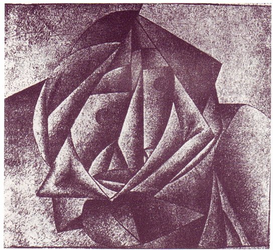 Голова крестьянки. 1913. Литография. 11,4×13 см