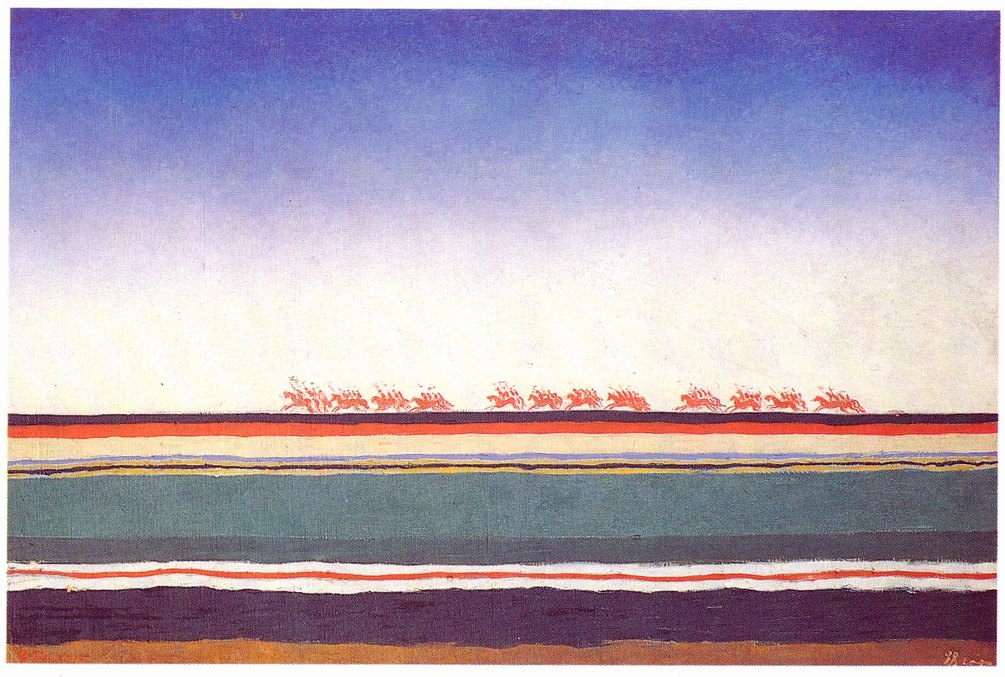 Красная конница. 1928—1932. Холст, масло. 91×32 см. Государственный Русский музей, Санкт-Петербург